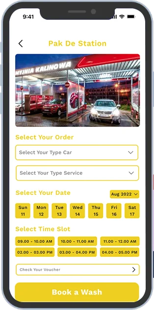 Booking Detail Page for Car Wash App Development