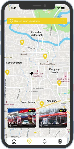 Location Page for Car Wash App Development